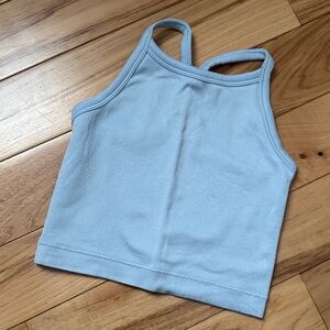 All in Motion Sky Blue Ribbed Top